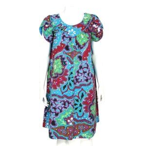 Vtg 60s Alice Polynesian Hawaiian Floral Muumuu Psychedelic Tiki Dress /704